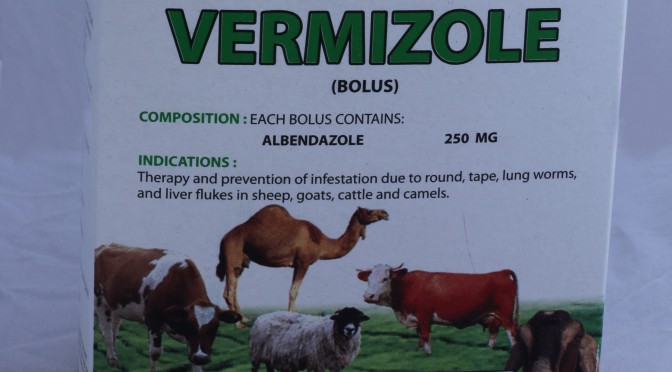 Vermizole Bolus 250mg , 5Tab/ Stripe